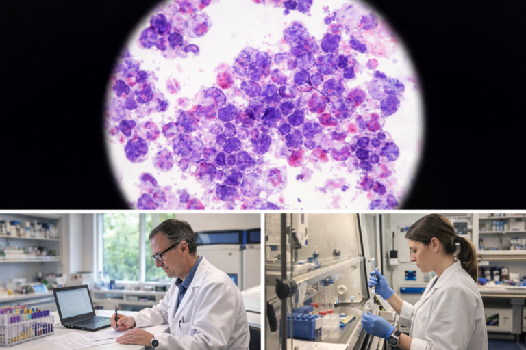 Oncology research - cancer cells and laboratory work