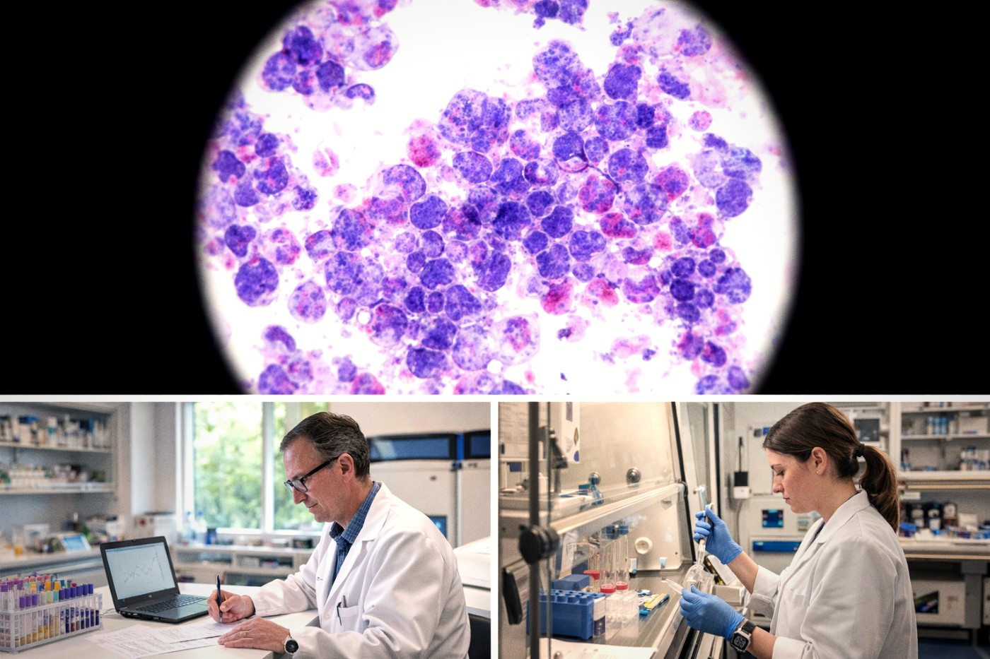 Oncology research - cancer cells and laboratory work