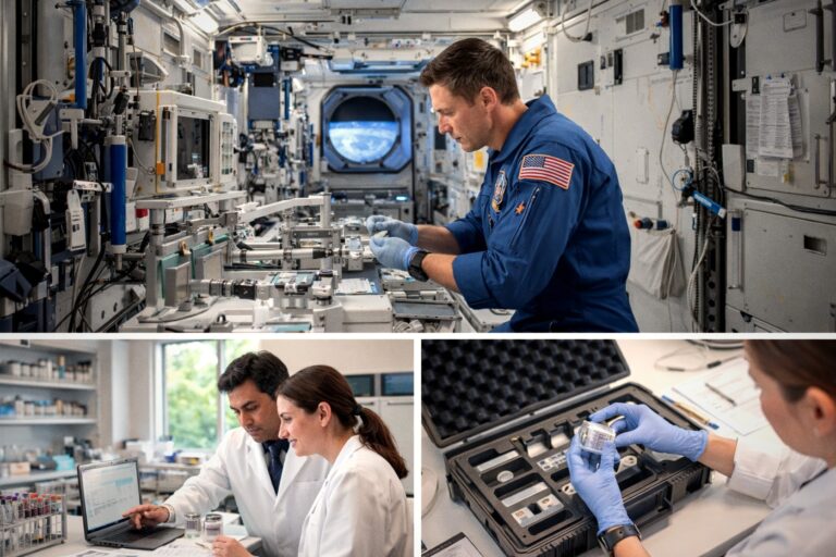 Space research - ISS experiments and ground-based research