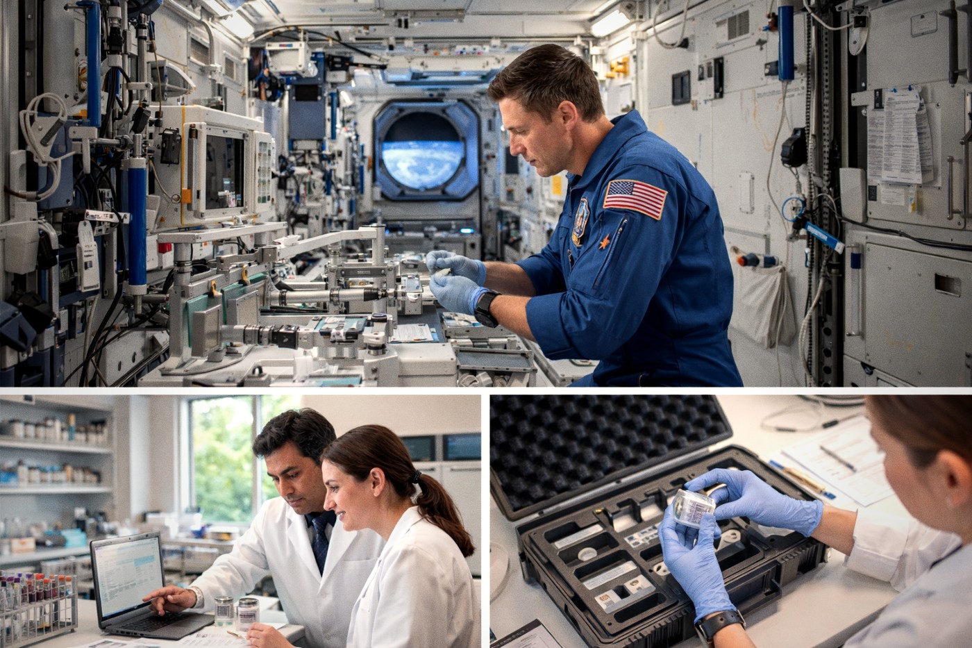 Space research - ISS experiments and ground-based research
